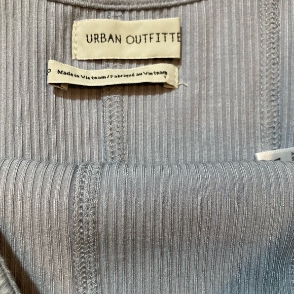 Urban Outfitters Cynthia Clip Dot Sleeve Top Sky Blue Small Puff Ruffle Sleeve - Picture 5 of 9